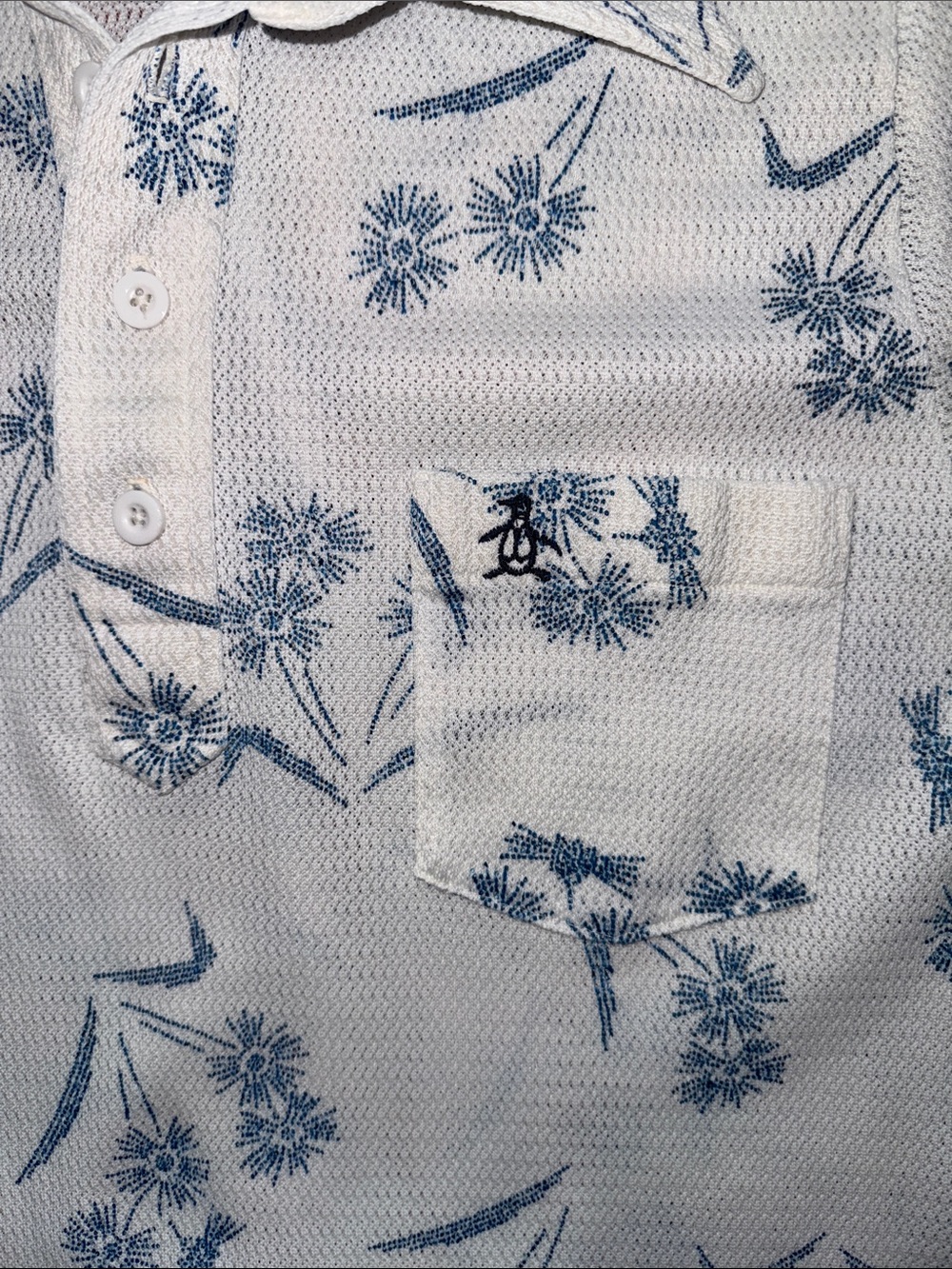 MAKE OFFER! Vintage Grand Slam Munsingwear Penguin Polo shirt Floral Print Med